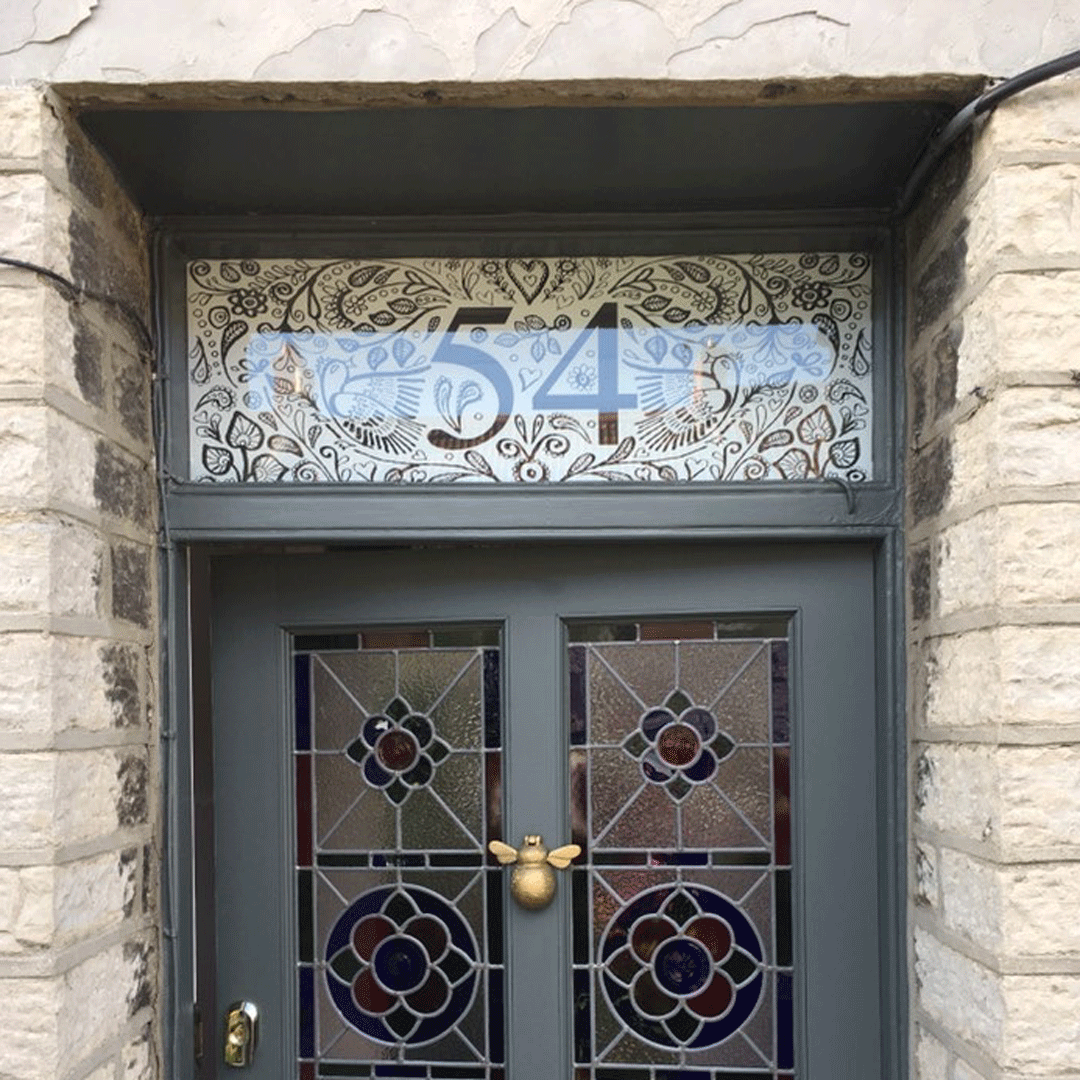 Folk custom door number window film