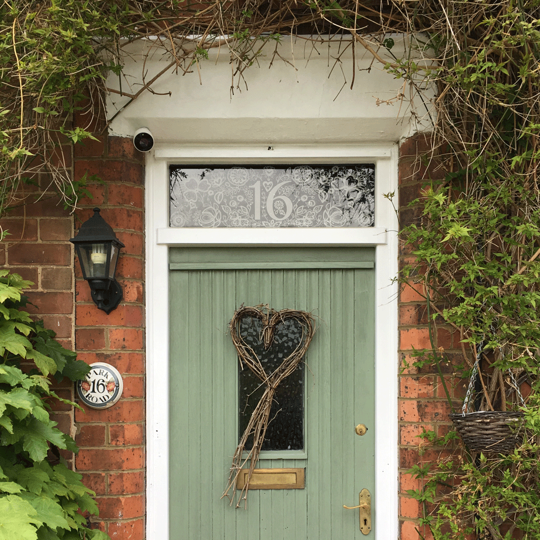 Flora custom door number window film