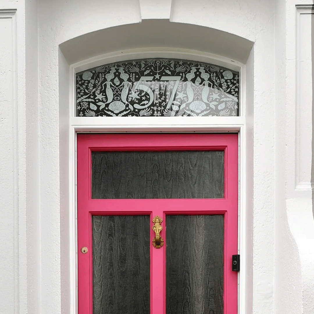 Mermaids custom door number window film