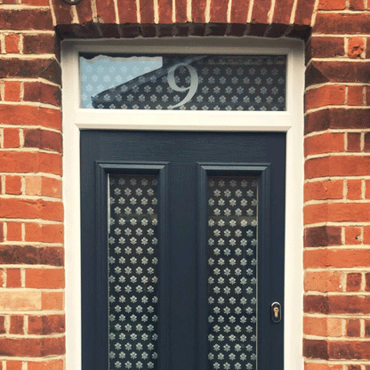 Woodblock custom door number window film