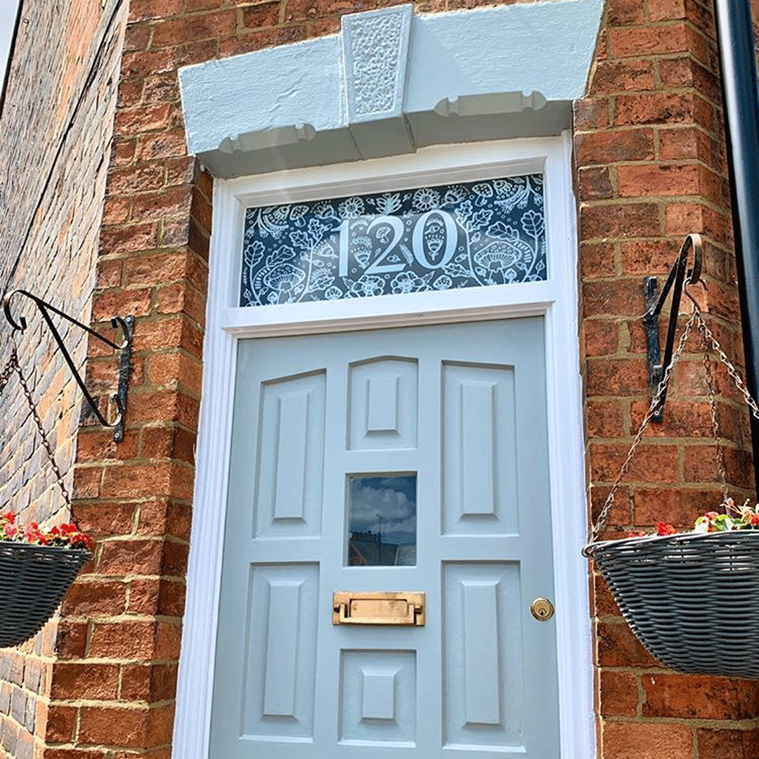 Woodland custom door number window film