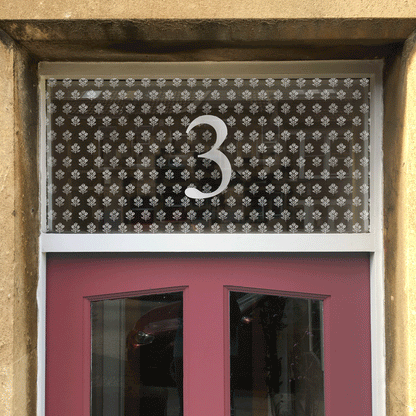 Woodblock custom door number window film