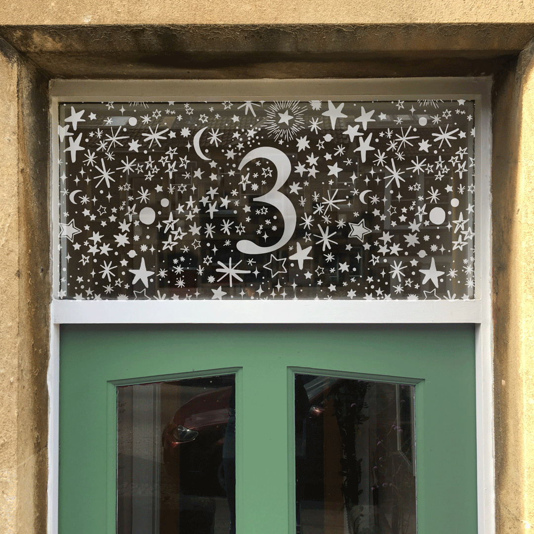 Seren custom door number window film
